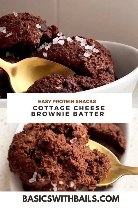 Protein Brownie Batter, Easy Protein Snacks, Cottage Cheese Dessert Recipes, Cottage Cheese Recipes Healthy, Protein Brownie, Cottage Cheese Desserts, Easy Protein, Protein Baking, High Protein Desserts