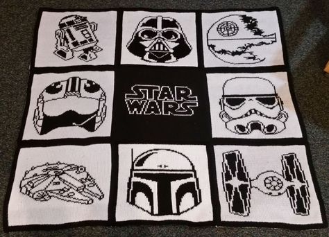 TIE Fighter – createmarvelous Star Wars Blanket Crochet Pattern, Star Wars Crochet Blanket, Star Wars Blanket Crochet, Crochet Blanket Patterns Free, Star Wars Blanket, Star Wars Quilt, Star Wars Crochet, Star Wars Logo, Tie Fighter