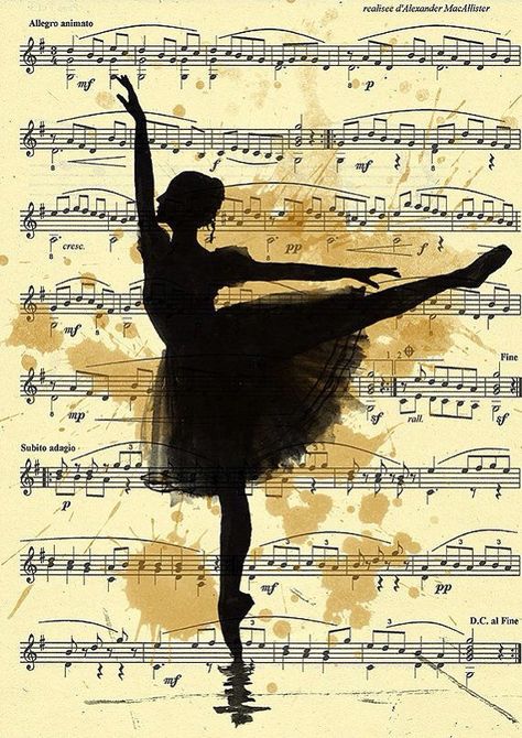 Music Silhouette, Ballerina Drawing, Art Ballet, Silhouette Painting, Ballet Art, Ink Drawings, Dance Art, Art Ink, Painting Illustration