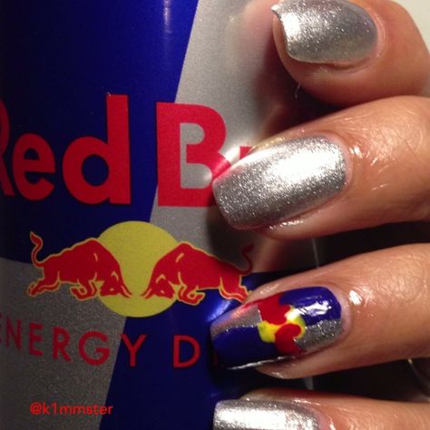 Red Bull Nails Red Bull Nails, Bull Nails, Redbull Nails, F1 Outfit, Nails Blue, Nails Red, Art Nails, Blue Nails, Red Nails