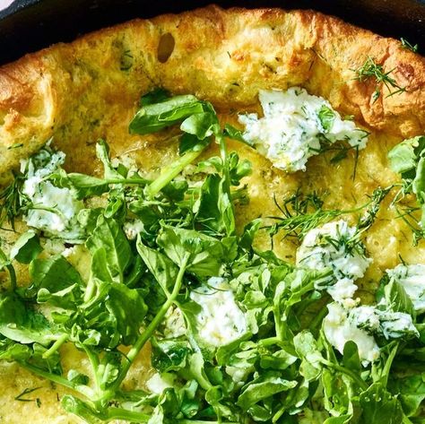 Half Baked Harvest One Pot Lemon Butter Ricotta, Goat Cheese And Dill Dutch Baby, Half Baked Harvest Lemon Butter Ricotta Pasta, Basil Goat Cheese, Goat Cheese And Dill Dutch Baby Nyt, Dutch Baby With Lemon Curd, Savory Brunch Recipes, Dutch Baby, Nyt Cooking