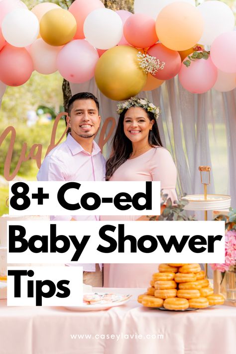 How To Host A Baby Shower Tips, Couples Baby Shower Food, Baby Bash Ideas, Coed Baby Shower Food, Baby Shower With Men And Women, Coed Baby Shower Food Ideas, Coed Baby Shower Ideas Themes, Ideas For Wedding Cards, Casual Baby Shower Ideas