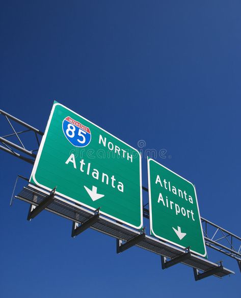 Highway sign in Atlanta. Highway sign for I-85 North to Atlanta, Georgia and the , #AFF, #Atlanta, #sign, #Highway, #Airport, #Georgia #ad Highway Bridge, Atlanta Travel, Atlanta City, Atlanta Usa, Atlanta Airport, Vision Board Photos, Georgia Usa, Vision Board Inspiration, City Aesthetic