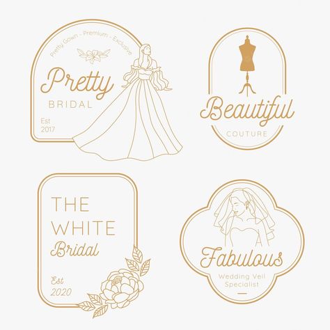 Dress Logo Design Ideas, Dress Shop Logo, Fashion Shop Logo, Bridal Shop Decor, Veil For Wedding, Fashion Logo Design Inspiration, Logo Design Women, Bridal Logo, Dress Logo