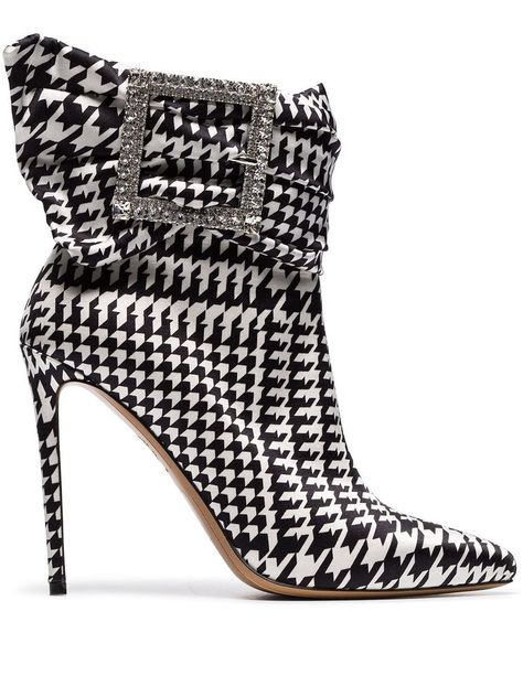 Alexandre Vauthier, Mode Casual, Rhinestone Embellishments, Boots Women Fashion, Buckle Boots, Beautiful Boots, Houndstooth Pattern, Fabulous Shoes, White Rhinestone