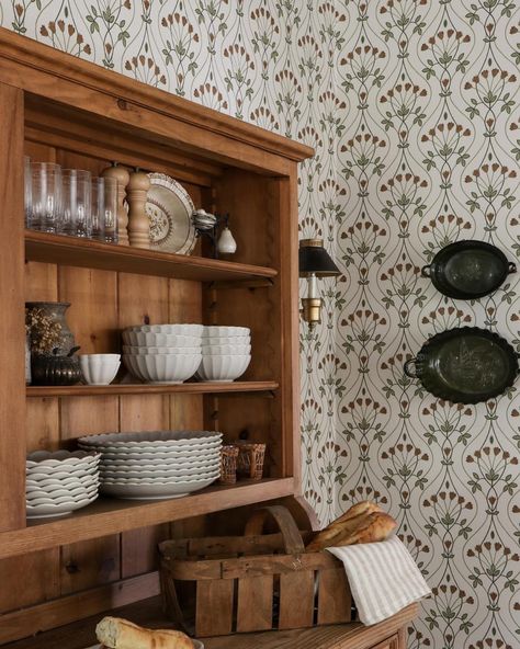 Wildflower Home, Mini Home Gym, Cottage Dining Rooms, Cottagecore Home, Hutch Decor, Swiss Chalet, Dining Room Hutch, Mini Home, Nursery Baby Room