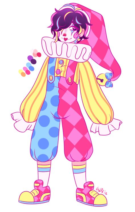 Clown Oc, Birthday Cake Ice Cream, Clown Clothes, Cake Ice Cream, Cute Clown, Clown Costume, Bacon Egg, Sketchbook Art Inspiration, Art Inspiration Drawing