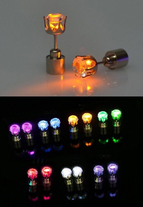 Christmas 2015 gift for our granddaughter. 10 Pack of LED Light Up Stainless Earring Studs. Red Crystal Earrings For Pierced Ears As A Gift, Glowing Earrings, Led Stud Earrings, Star-shaped Nickel-free Plug Earrings As Gift, Festive Red Nickel-free Earrings, Ear Drop, Happy Birthday Jesus, Diamond Crown, Christmas 2015