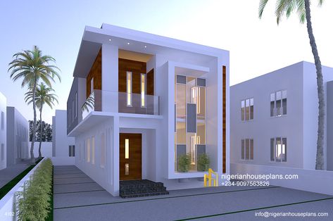 4 bedroom duplex (Ref. 4102) - NIGERIAN HOUSE PLANS 4 Bedroom Duplex House Plans In Nigeria, Nigerian Modern House Design, Nigerian Duplex House Design, Nigeria House Design, 4bedroom House Design, Nigerian House Design, 4 Bedroom Duplex House Plans, Modern 4 Bedroom House Plans, Nigerian Houses