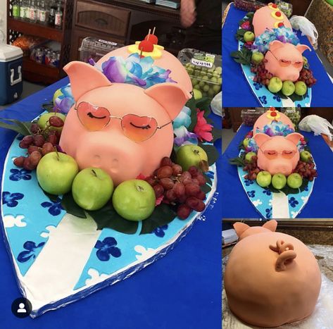 Luau pig cake surf board Hawaiian beach cake Luau Pig Cake, Luau Cake Ideas, Kids Luau, Luau Cake, Sculpted Cake, Beach Cake, Luau Theme Party, Beach Cakes, Pig Cake