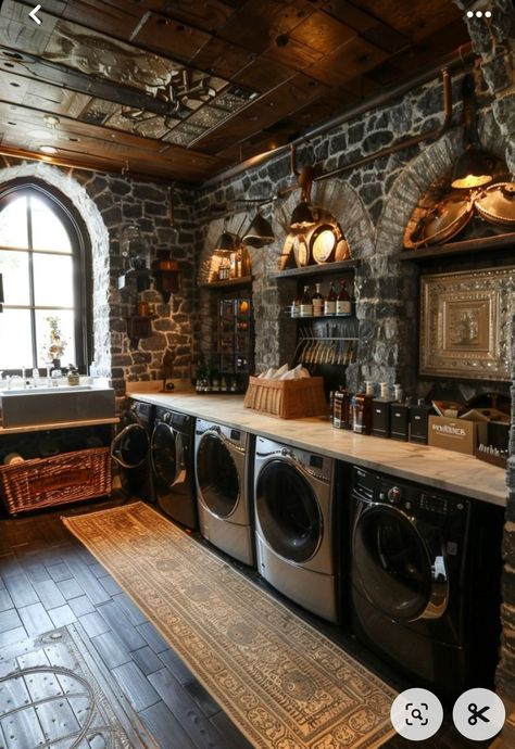 Log Cabin Laundry Room, Old Western House, Old House Aesthetic Interior, Game Room Ideas, Ranch House Decor, Dream Laundry Room, Barn Style House Plans, Laundry Room Ideas, Dream Life House