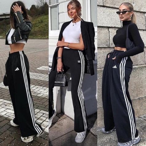 Adidas Track Pants Outfit, Adidas Pants Outfit, Looks Adidas, Track Pants Outfit, Outfits New York, Chicago Outfit, Cold Fashion, Winter Pants Outfit, Look Adidas