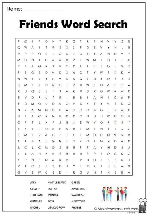 nice Friends Word Search Tv Show Word Search, Fnaf Word Search, Friendship Word Search, Character Education Posters, Friends Word, Printable Friends, Education Posters, Friendship Words, Friends Collage