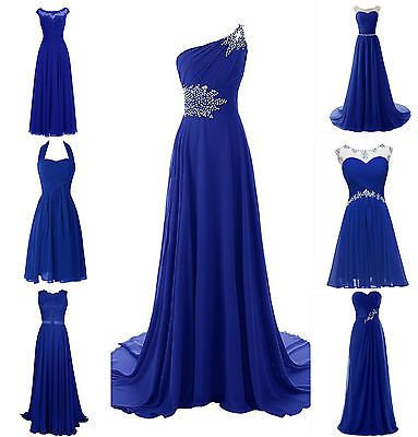 New Royal Blue Plus Size Chiffon Wedding Bridesmaid Dress Evening Formal Gown Royal Blue Bridesmaids, Neon Prom Dresses, Royal Blue Bridesmaid Dresses, Bridesmaid Dresses Uk, Wedding Bridesmaids Dresses Blue, Wedding Dresses Uk, Royal Blue Wedding, 파티 드레스, Blue Wedding Dresses