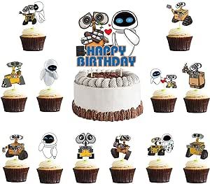 25pcs Robot Wall-E Cake Decorations With 1pcs Walle Cake Topper, 24pcs Wall-E Cupcake Toppers for Wall-E and Eve Birthday Party Supplies Wall E Birthday Party, Wall E And Eve, Wall E, Birthday Supplies, Cupcakes Decoration, Birthday Party Supplies, Gourmet Food, Cupcake Toppers, Gourmet Recipes