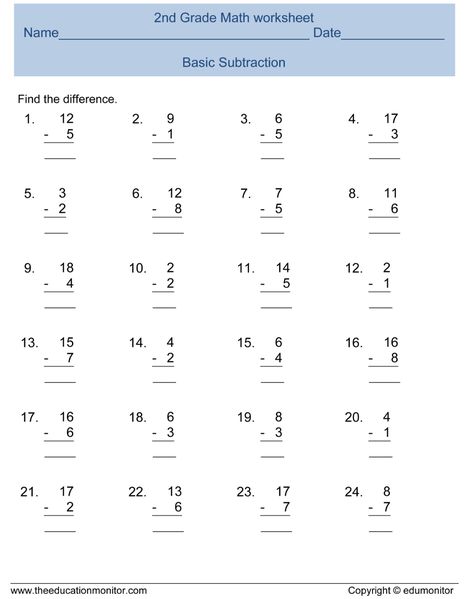 2nd Grade Subtraction Worksheets and Printables Grade 2 Worksheets Math, Free Printable Worksheets For 2nd Grade, 2nd Grade Assessment, Second Grade Math Worksheets Free, Math Worksheets For Kids, Math Subtraction Worksheets, Printable Multiplication Worksheets, Easy Math Activities, Easy Math