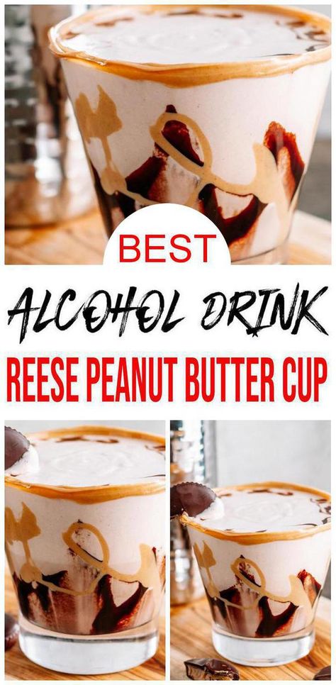 Skrewball Peanut Butter Whiskey Reeses cocktail makes the perfect alcohol drink recipe Peanut Butter Cup Cocktail Recipe, Sweet Drinks With Whiskey, Dough Ball Cookie Dough Whiskey Drinks, Alcholic Drink Sweet, Peanut Butter Moonshine Drinks, Hazelnut Liquor Recipes, Candy Bar Cocktails, Dessert Cocktails Alcohol, Cool Mixed Drinks