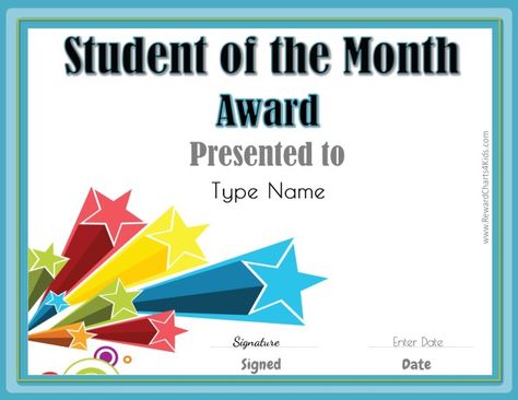 Student of the Month Star Of The Week Certificate, Star Student Certificate, Student Of The Month Certificate, Baby Sign Language Chart, Free Printable Certificate Templates, Sign Language Chart, Blank Certificate Template, Student Certificates, Free Printable Certificates