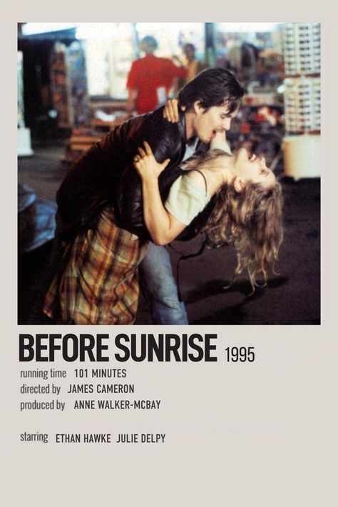 Before Sunrise Movie Poster, About Time Movie Poster, Before Sunrise Poster, Sunrise Collage, Before Sunrise Movie, Before The Sunrise, Aesthetic Romance, Before Trilogy, Romcom Movies