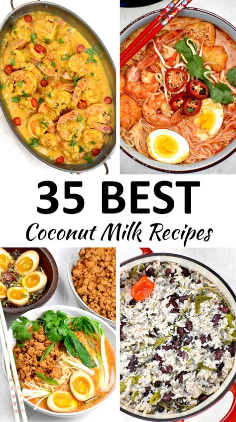 Coconut Milk Protein Smoothie, Cooking With Coconut Milk Food Recipes, Coconut Dinner Recipes, Things To Make With Coconut Milk, Coconut Milk Dinner Recipes, Coconut Milk Powder Recipes, Coconut Milk Recipes Dinner, Canned Coconut Milk Recipes, Coconut Dinner