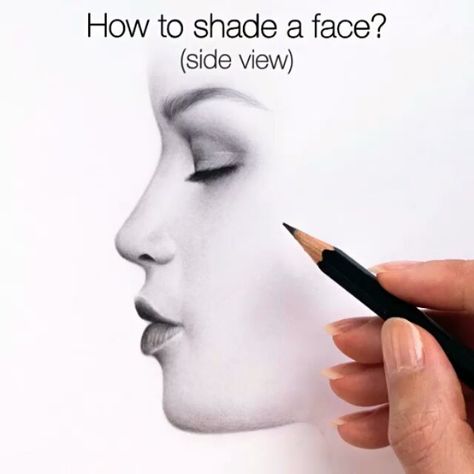 CreativeTribe on Instagram: “Shading a female face! Tutorial for side view 🔥  Artist: @silviemahdal_art 💕 .  For more WIPs and art tutorials follow us!🖤 Also checkout…” Female Face Tutorial, Face From Side, Face From The Side, Shading Faces, Face Symmetry, Side View Of Face, Praying Woman, Face Tutorial, Fast Drawing