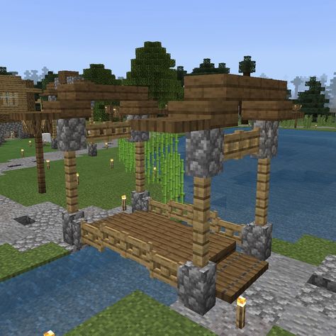 Simple Minecraft Bridge, Bridge Design Minecraft, Minecraft Bridge Design, Pretty Minecraft Houses, Minecraft Bridge, Minecraft Structures, Minecraft Cottage, Minecraft House Tutorials, Diy Minecraft