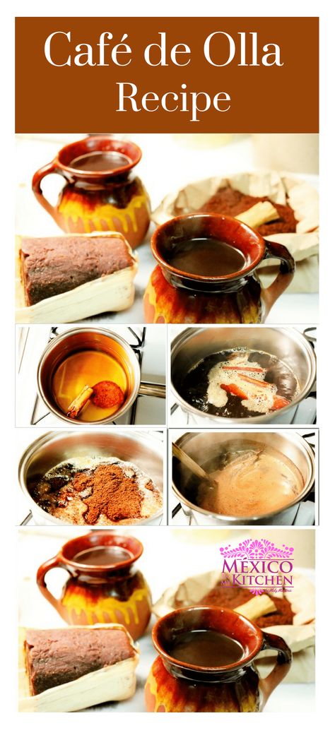 How to make Cafe de olla │The firewood smoke gives an extra flavor to the coffee like the one sold in some of the Mexican small town road restaurants. #mexicanfood #mexicancuisine #drinks #cafe #homecook #mexicoinmykitchen Mexican Drink Recipes, Coffee Breakfast Smoothie, Mexican Coffee, Mexican Drinks, Dessert Smoothie, Coffee Smoothie, Breakfast Coffee, Mexican Cooking, Mexican Dessert