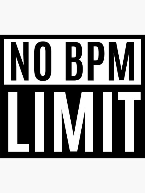 "No BPM Limit - Rave Party" Sticker by m95sim | Redbubble Bpm Tattoos, Rave Tshirt Design, Rave Tattoo Ideas, Rave Stickers, Techno Stickers, Flier Designs, Rave T-shirt With Graphic Print For Music Festival, Rave Art, Techno Tshirt