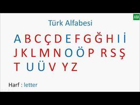 Turkish Alphabet - Letters of Turkish Alphabet in Turkish- Spelling Letters) 1. Lesson - YouTube Turkish Alphabet Letters, Turkish Letters, Language Scripts, Turkish Alphabet, Turkish Lessons, Learn Turkish Language, Turkish Language, Language Courses, Learning Letters