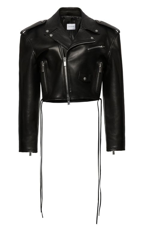 Cropped Biker Jacket, Wales Bonner, High Fashion Outfits, Magda Butrym, Cropped Leather Jacket, Cold Weather Fashion, Sheep Leather, Adidas X, Leather Moto