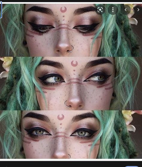 Nem Halloween Makeup, Viking Makeup, Witchy Makeup, Fantasy Make-up, Cool Makeup, Halloweenský Makeup, Halloween Make-up Looks, Witch Makeup, Cool Makeup Looks