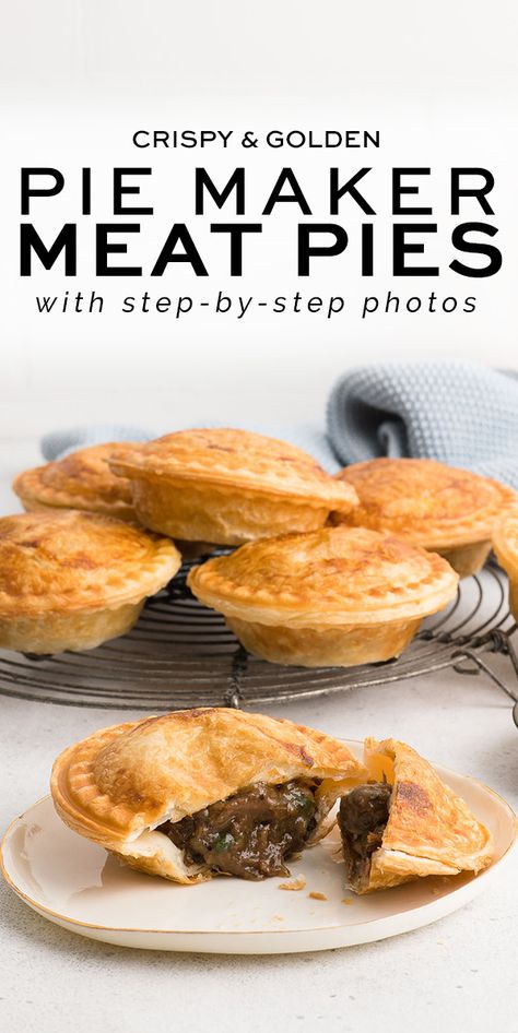 Mini Meat Pies Beef, Mini Meat Pie Recipe, Homemade Meat Pies, Mini Meat Pies, Pie Maker Recipes, Pies Savory, Australian Meat Pie, Finding Oneself, Mini Pie Maker