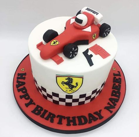 Ferrari Cakes For Boys, Formula One Cake, Formula 1 Cake, Ferrari Cake, Bear Baby Shower Cake, Sports Cake, Children Cake, Forza Ferrari, Cake Liner