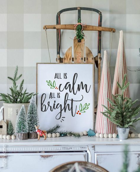 Just print + create INSTANT festive cheer with this beautiful FREE "Calm & Bright" Printable! #freeprintable #printableart #Christmas #Christmasdecoration Merry Christmas Decor, All Is Bright, All Is Calm, Christmas Fonts, Merry Christmas Decoration, Navidad Diy, Christmas Post, Free Christmas Printables, Navidad Christmas