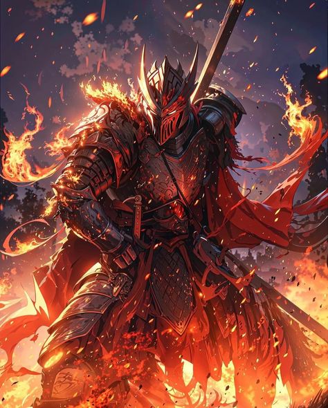 StableDiffusion Law Of God, Fire Warrior, Dark Souls Artwork, Dark Warrior, 다크 판타지, Knight Art, Knight Armor, Demon Art, Dnd Art