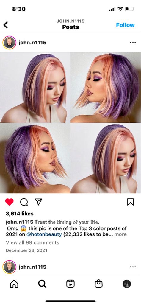 Color Block Hair, Colorful Hairstyles, Split Dyed Hair, Vivid Hair Color, Hair Color Unique, Creative Hair Color, Bright Hair, Edgy Hair, Short Hair Color