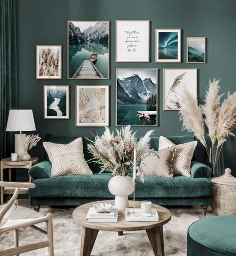 Las paredes de tu casa piden a gritos que las decores. Y hoy te traemos 10 tiendas online para comprar láminas y pósters molones Gallery Wall Inspiration, Living Room Green, Living Room Decor Modern, Living Room Inspo, Inspiration Wall, Front Room, Design Living, Design Case, Room Colors