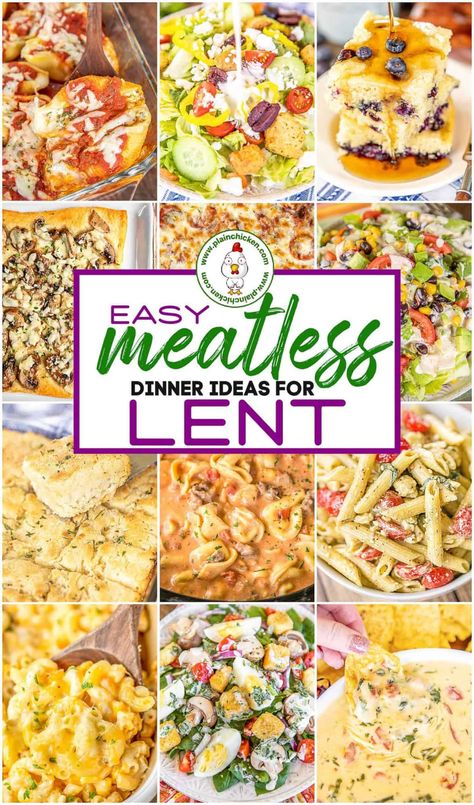 Lent Recipes Meatless Meals, Lent Dinner Ideas, Meatless Dinner Recipes, Ideas For Lent, Meatless Dinner Ideas, Veggie Grilled Cheese, Recipes For Lent, Pasta Casseroles, Lenten Recipes