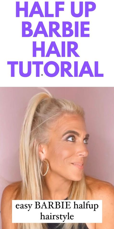 HALF-UP BARBIE HAIR TUTORIAL - HERE IS A BARBIE HAIRSTYLE. TRY THIS FUN BARBIE HAIRSTYLE. Barbie Hairstyles, Half Up Hairstyle, Cute Barbie, Barbie Hairstyle, Barbie Hair, Hairstyle Look, Half Up Hair, Minimalist Wardrobe, Half Up