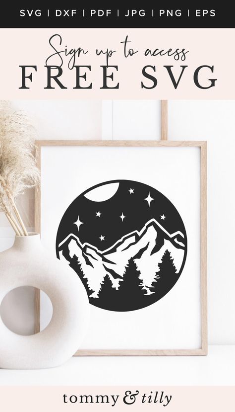 Mountain Crafts, Nature Svg, Silhouette Cameo Vinyl, Mountain Svg, Star Svg, Mountain Scene, Silhouette Cameo Projects, Cameo Projects, Svg Free