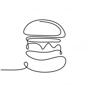 Bread Line Art, Burger Doodle, Meat Background, Food Vector Art, Meal Nutrition, Burger Drawing, Bread Vector, Burger Icon, Burger Vector