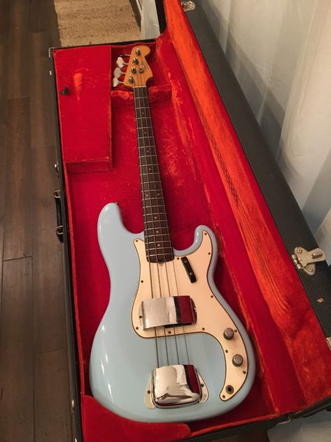 Fender Bass Vi, Funky Bass Guitar, Precision Bass Fender, Blue Bass Guitar, Fender P Bass, Sonic Blue, Bass Ukulele, Fender Precision Bass Guitar, Vintage Bass