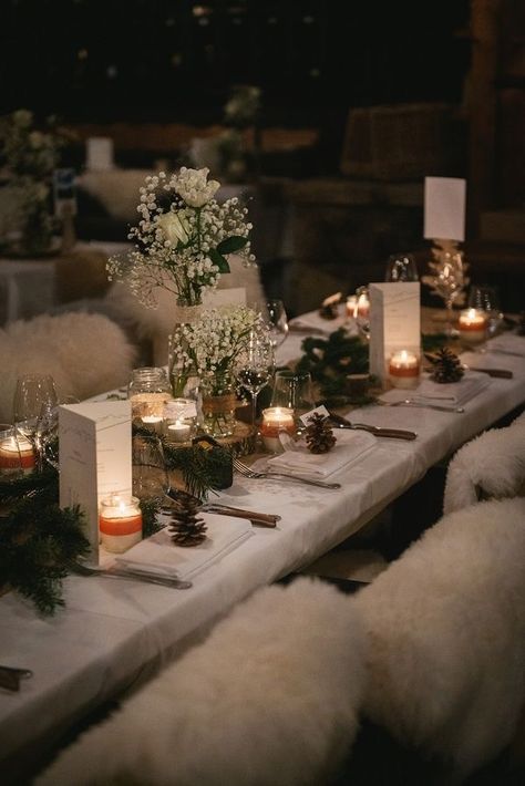 Small Winter Wedding, Winter Engagement Party, Winter Mountain Wedding, Snowy Winter Wedding, Winter Wedding Table, Snowy Wedding, Snow Wedding, Elegant Winter Wedding, French Wedding Style