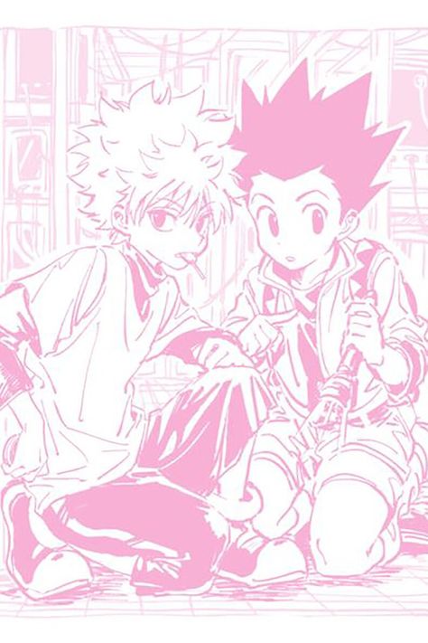 Wall Collage Anime, Hxh Widget, Hxh Poster, Anime Wall Collage, Hxh Aesthetic, Clear Phone Case Design, Pink Manga, Pink Wallpaper Ipad, Aesthetic Wall Collage