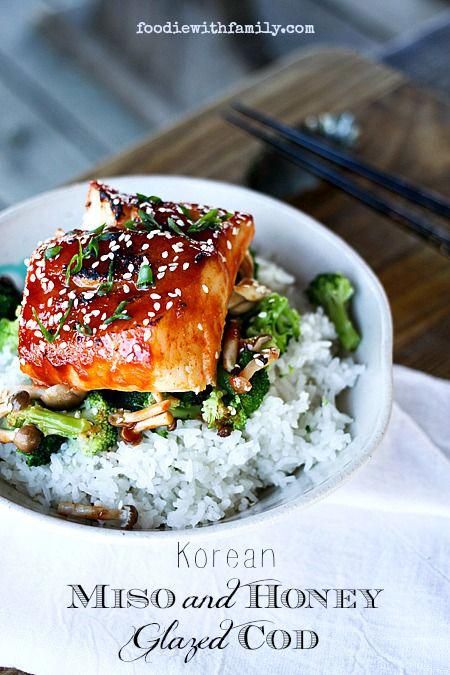 Korean Miso and Honey Glazed Cod recipe #TipsAndAdviceForBackPain Cod Fish Recipes, Cod Recipe, Honey Glazed, Cod Recipes, 20 Minute Recipes, Fish Dinner, Asian Dishes, Fish Dishes, Seafood Dishes