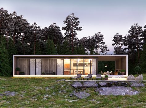 MODUL HOUSE on Behance Preppy House, Modern Small House Design, Modern Mountain Home, Modern Villa Design, House Arch Design, Casa Container, Casa Exterior, Portable House, Modular Building