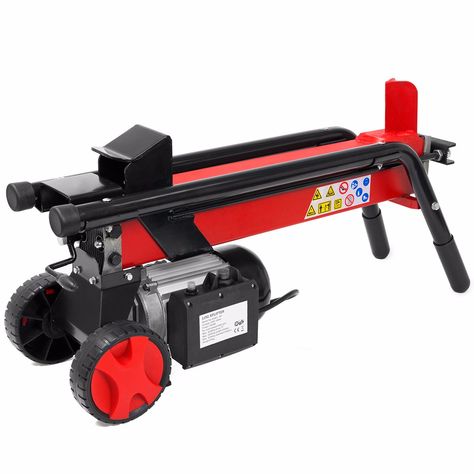 7 Ton Electrical Hydraulic Log Splitter Cutter 7" Mobile Wheels Red Hydraulic Log Splitter, Wood Mobile, Log Home Interiors, Log Splitter, Log Home Decorating, Craft Corner, Green Wood, Wood Burning Stove, Electric Motor