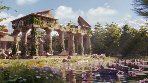 Ruined Greek Temple - Artwork / Finished Projects - Blender Artists Community Blender Environment, Temple Ruins, Greek Temple, 3d Environment, Body Sketches, Game Environment, Game Engine, Artist Community, The Duck