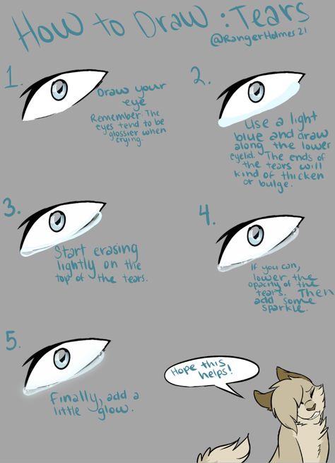 How to Draw: Tears by @RangerHolmes21 Tear Tutorial Drawing, Drawing Tears Tutorial, How To Paint Tears Digital, How To Draw Tears Anime, Anime Tears Tutorial, How To Draw Tears Digital, Tears Tutorial Digital, Tears Reference Drawing, Drawing Tears