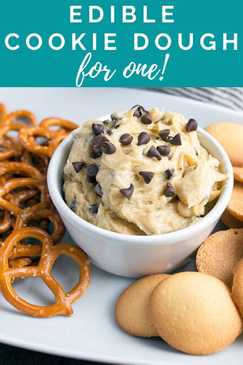 Cookie Dough Dip for One Edible Cookie Dough Recipe For Two, Edible Cookie Dough Dip, Healthy Edible Cookie Dough Recipe, Edible Cookie Dough Recipe For One, Cookie Dough For One, Edible Chocolate Chip Cookie Dough, Edible Cookie Dough Recipe, Recipe For Two, No Bake Cookie Dough